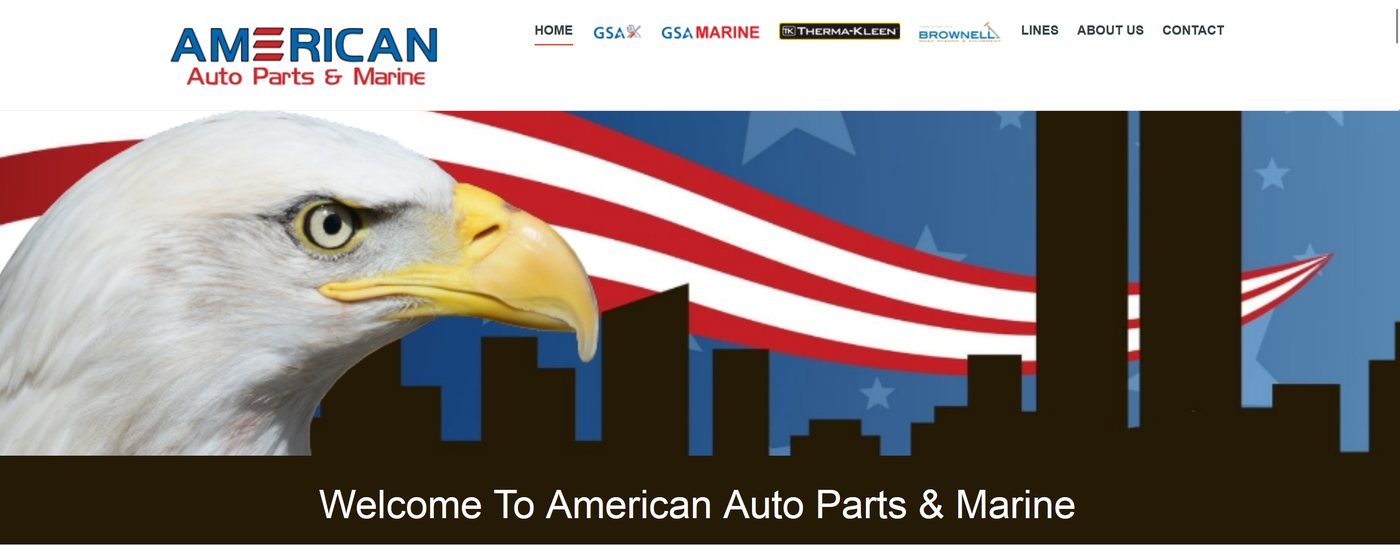 Auto parts and marine website design example